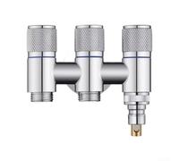 Válvula Desviadora 3 Vías para latón G1/2 Baño Válvula Desviadora(Silver3/4+3/4+3/4)