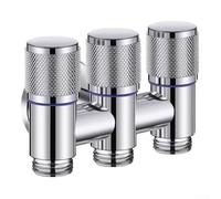 Válvula desviadora de 3 vías de acero inoxidable de 1/2 pulgada para funcionamiento simultáneo de lavadora, lavavajillas y dispositivo de agua adicional (cromo)