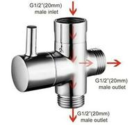 Válvula desviadora de 3 vías G1/2 pulgadas, convertidor adaptador en T para ducha, conector de grifo de agua de latón, separador de agua para grifo de baño LUHAI A