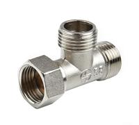 Válvula desviadora de cobre G1/2 IPS T para inodoro, baño, bidé, rociador, sistema de ducha, conector de tres vías, entrada de agua, salidas duales, puertos de rosca triple, adaptador de latón de 40 x