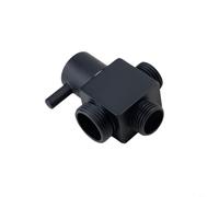 Válvula desviadora de ducha de latón de 3 vías, con entrada de 2 salidas, para conmutación de flujo de agua de alta presión en sistemas modernos de fontanería de baño (negro)