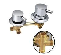 Válvula desviadora de ducha de latón de 3 vías, mezclador de agua fría y caliente para grifo de baño, entrada del generador de vapor (rosca de 9 cm), duradera y fácil de instalar, perfecta para