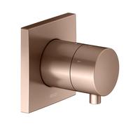 Válvula desviadora empotrada KEUCO IXMO para 3 consumidores con maneta confort, con cierre, roseta cuadrada, 59549291002, Color: rojo oro cepillado