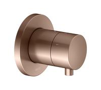 Válvula desviadora empotrada KEUCO IXMO para 3 consumidores con maneta confort, con cierre, roseta redonda, 59549291001, Color: rojo oro cepillado
