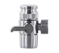 Válvula divisora de latón para control de flujo de agua dual desde un solo grifo a cualquier fregadero o tubería de entrada de lavadora con rosca de 1/2 pulgada (distribuidor)