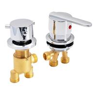 Válvula Mezcladora For Grifo Bañera, Válvula Mezcladora Ducha Divisora 2 Vías Latón, Montaje En Cubierta Válvula Encendido/apagado De Llenado Bañera, Interfaz G1/2", For Bañera Baño