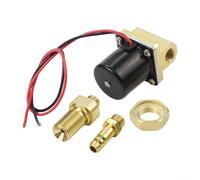 Válvula solenoide de latón para máquina de soldadura de gas argón, bidireccional de dos posiciones DC24V AC220V, apertura de alto flujo 0-0.8Mpa, -5 a 80C, instalación simple (DC24V)