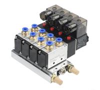 Válvula solenoide neumática 4V210-08 DC 24V 5/2 vías de control de aire con base y silenciador, cuerpo de aleación de aluminio para automatización