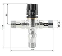 Válvula termostática mezcladora DN20 - de 3 vías - para calentadores solares de agua - válvula de control de temperatura de 2 cm