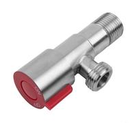Válvula triangular de acero inoxidable diseñada para funcionamiento de cuarto de vuelta en aplicaciones de apagado de agua de inodoro y calentador de agua (rojo)