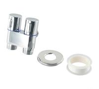 Válvula triangular G1/2 en dos salidas con mango de metal giratorio para lavadora, inodoro, bidé, rociador, fregadero de cocina, lavabo de baño, cabezal de ducha