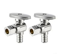 Válvulas angulares resistentes válvula de parada de esquina 1/2 entrada PEX 3/8 salida de compresión de latón para baño, cocina, fontanería, paquete de 2