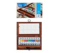 Van Gogh Estuche de acuarela, caja de madera, 12 tubos + 3 accesorios