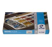 Royal Talens Van Gogh Estuche de acuarela caja de plástico de bolsillo 18 medias pastillas + 2x10 ml