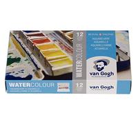 Royal Talens Van Gogh Estuche metálico de acuarela, 12 mitades de pastilla