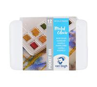 Royal Talens Van Gogh – Juego de acuarelas, caja de bolsillo plástico, colores apagados, 12 mitades