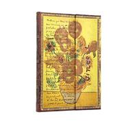 Van Gogh Sunflowers (Embellished Manuscripts Collection) Midi Lined Hardcover Journal (Elastic Band Closure)