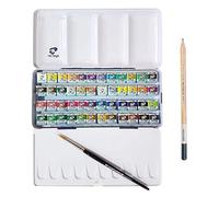 Van Gogh Talans Acuarela 48 Medio Godets set metal + 1 pincel y lápiz de dibujo