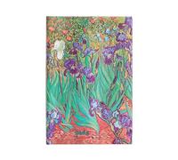 Van Gogh's Irises Mini 12-month Horizontal Hardback Dayplanner 2025 (Elastic Band Closure): tydzień na dwóch stronach, zamykany na gumkę, papier 100 gsm
