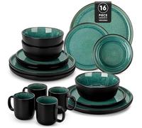 vancasso Playa - Juego de vajilla con tazas, modernos juegos de vajilla de gres, elegante servicio de mesa con platos llanos, plato de postre, cuencos para cereales, apto para microondas y
