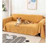 VanderHOME Antideslizante Fundas de sofá Ajustables Impermeable Cubre Sofá Protector Extraíbles Almohadilla para sofás Protector de Mascotas 180 * 380cm-Amarillo