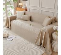 VanderHOME Comodidad Funda de Sofá Universal Cubre Sofas Suave y Fresco Manta Sofa Verano Multifuncional Transpirable Funda Protectora Sofa 210 * 380cm Champán-B