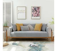 VanderHOME Funda de sofá Impermeable Funda de sofá Antideslizante Protector de sofá Extraíble y Ajustable para Descansar en el sofá 90 * 90cm-Gris-Funda de Respaldo (Sólo 1 Pieza)