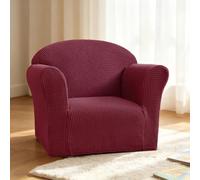 VanderHOME Funda de Sofá Infantil Elástica Jacquard Funda de Sillón Mini para Niños, Funda para Sofá Lavable Antideslizante para Sofá Habitación Infantil (Vino Rojo)