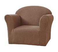 VanderHOME Funda de Sofá Infantil Elástica Jacquard para Niños - Lavable, Antideslizante, Mini Sillón para Habitación Infantil (Marrón)