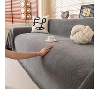 VanderHOME Funda Impermeable Sofa, Moderno Color Sólido Colcha Multiusos para Sofas, Anti-Mancha, Resistente a Arañazos De Gatos, Anti-Pilling y Al Desgaste 180 * 300cm-Gris Oscuro