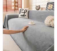 VanderHOME Funda Impermeable Sofa, Moderno Color Sólido Colcha Multiusos para Sofas, Anti-Mancha, Resistente a Arañazos De Gatos, Anti-Pilling y Al Desgaste 180 * 230cm-Gris Claro