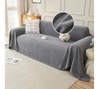 VanderHOME Funda Impermeable Sofa Suave Plaid Sofa Mantas Decorativas para sofás Dormitorio Sala de Estar Sencillo Diseño Resistente a Los Arañazos y Duradera 180 * 300cm-Gris Oscuro