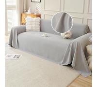 VanderHOME Funda Impermeable Sofa Suave Plaid Sofa Mantas Decorativas para sofás Dormitorio Sala de Estar Sencillo Diseño Resistente a Los Arañazos y Duradera 180 * 380cm-Gris Claro