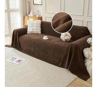VanderHOME Funda Impermeable Sofa Suave Plaid Sofa Mantas Decorativas para sofás Dormitorio Sala de Estar Sencillo Diseño Resistente a Los Arañazos y Duradera 180 * 230cm-Marrón