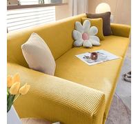 VanderHOME Funda Sofa 2 Plazas Moderna Antideslizante Cubre Sofas de Poliéster Jacquard Elástico Funda de Sofá para Sala Protector para Perros Mascotas (2 Plaza, Amarillo)