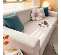 VanderHOME Funda Sofa 4 Plazas Moderna Antideslizante Cubre Sofas de Poliéster Jacquard Elástico Funda de Sofá para Sala Protector para Perros Mascotas (4 Plaza, Beige)