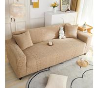 VanderHOME Funda Sofa 4 Plazas,Muy Suave, Jacquard Elástico Funda de Sofá para Sala Protector para Perros Mascotas,Moderna Antideslizante Cubre Sofas de Poliéster (4 Plaza, Caqui)