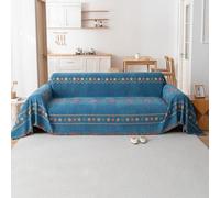 VanderHOME Funda Sofa, Cubre Sofas, Fundas de Sofás Bohemios, Manta Cubre Sofa, Funda de sofá Lavable para Todas Las Estaciones, Manta Sofá Multifunción 180 * 380cm-Azul
