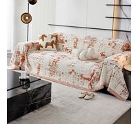 VanderHOME Funda Sofa, Cubre Sofas Reversible de Estilo Clásico,Four Seasons, Colcha Multiusos para Sofá, Manta de Sofá Resistente a Arañazos de Gato 180 * 230cm-Naranja