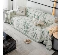 VanderHOME Funda Sofa, Cubre Sofas Reversible de Estilo Clásico,Four Seasons, Colcha Multiusos para Sofá, Manta de Sofá Resistente a Arañazos de Gato 180 * 360cm-Verde