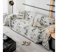 VanderHOME Funda Sofa, Cubre Sofas Reversible de Estilo Clásico,Four Seasons, Colcha Multiusos para Sofá, Manta de Sofá Resistente a Arañazos de Gato 180 * 260cm-Negro