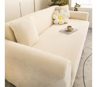 VanderHOME Funda Sofa Elastica Moderna Antideslizante Cubre Sofas de Poliéster Jacquard Elástico Fundas de Sofá para Sala Protector para Perros Mascotas (4 Plaza, Lino Blanco)