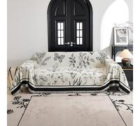 VanderHOME Funda Sofa, Funda de sofá de Chenilla,Four Seasons, Colcha Multiusos para sofá, Manta de Cama, Manta de Sofá Resistente a Arañazos de Gato 180 * 300cm-Negro