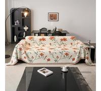 VanderHOME Funda Sofa, Funda Sofá Chenilla, Plaid Sofa Multifuncional, Fundas de Sofa Anti Gatos, Manta Sofa Refrescante para El Verano, Manta Cubre Sofa, Colcha Sofa 180 * 340cm-Naranja