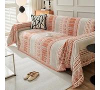 VanderHOME Funda Sofa Jarapas, Manta Sofá De Chenilla Reversible 180 * 260cm - Naranja
