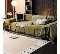 VanderHOME Funda Sofa Jarapas para Sofas,Colcha Multiusos para Sofá, Funda de sofá de Estilo Clásico,Manta Sofa Suave Mantas Decorativas Dormitorio Salón Tejido Borla 180 * 380cm-Verde