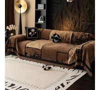 VanderHOME Funda Sofa Jarapas para Sofas,Colcha Multiusos para Sofá, Funda de sofá de Estilo Clásico,Manta Sofa Suave Mantas Decorativas Dormitorio Salón Tejido Borla 180 * 230cm-Curry