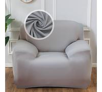 VanderHOME Funda Sofá Multiusos Todo El Año, Alta Elasticidad, Diseño Moderno con Protección Antidesgaste para Mascotas, Funda Sofa 1 Plaza, Sin Decoloración y Lavable (1 Plaza, Gris Humo)