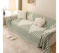 VanderHOME Funda Sofa, Plaid Sofa,Colcha Sofa,Funda de sofá de Chenilla Reversible, Funda de sofá Lavable, Manta Sofa Multifunción 180 * 300cm-Verde