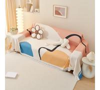 VanderHOME Fundas de Sofá Premium con Borlas - Manta Waffle, Transpirable, Resistente a Las Arrugas, Resistente a los Arañazos de Gato, Colcha Sofa Lavable a Máquina 180 * 320cm-Acuarela